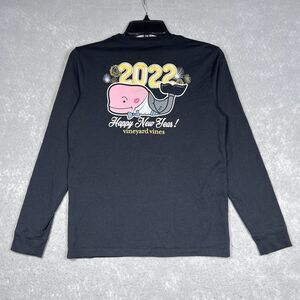 Vineyard Vines Shirt Youth Medium Blck Xmas & New Years Holiday 2022 Long Sleeve